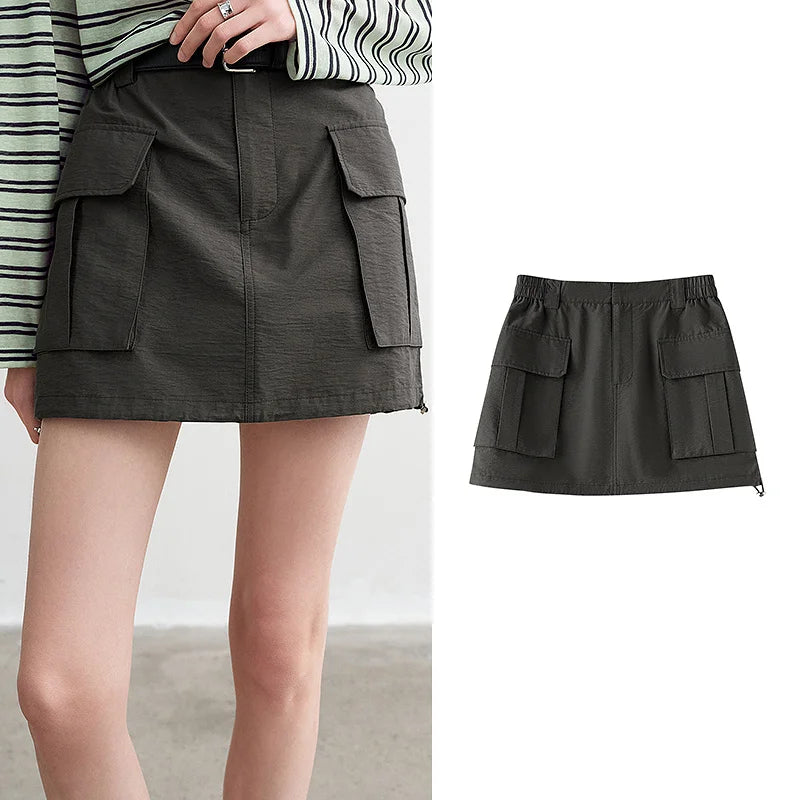 Saia Curta Feminina Cargo Texturizada