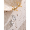 Yhpup Arrivals Hollow Flower Stud Earrings 2025 Stainless Steel Imitation Pearls Trending Elegance Daily Jewelry Rust Proof