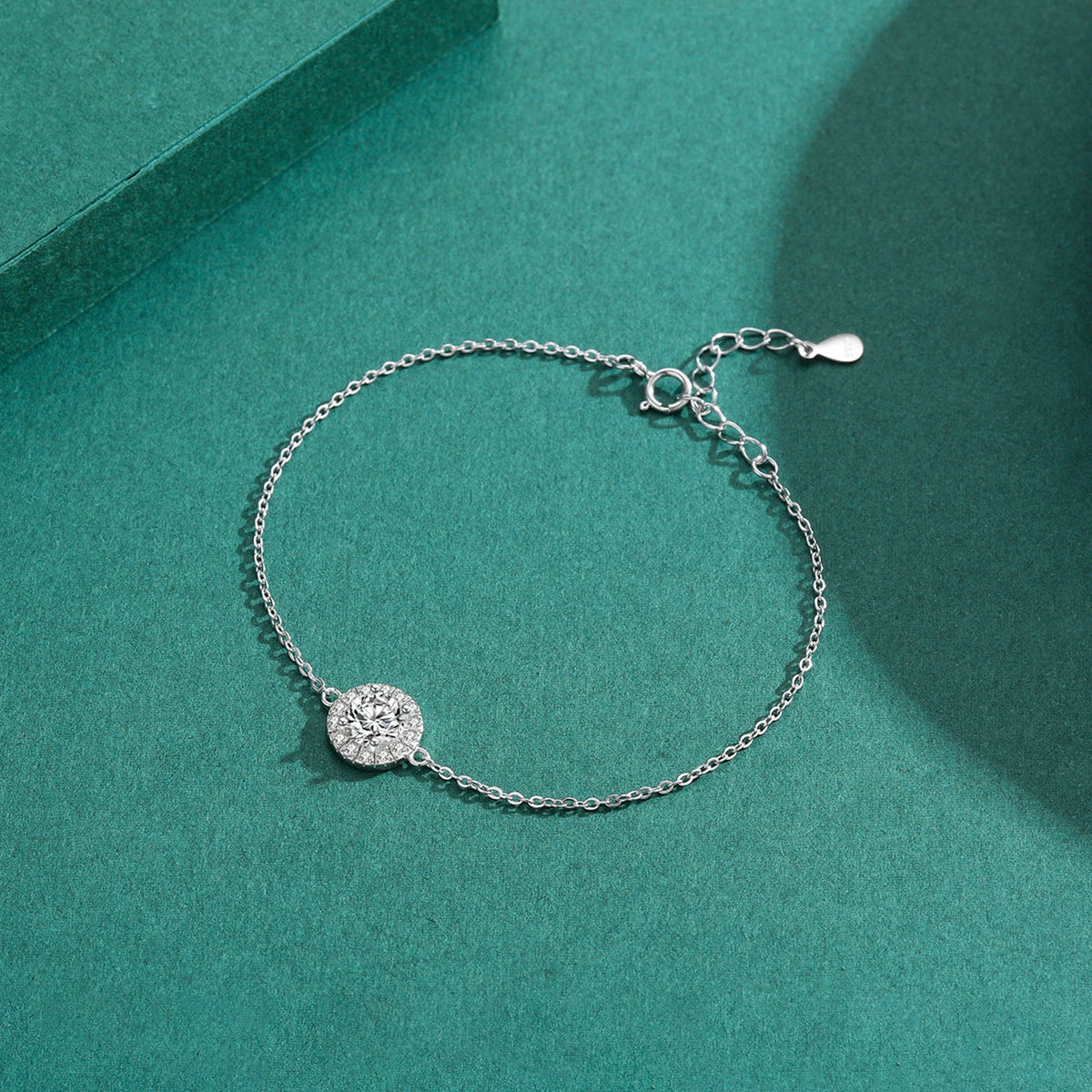 MODIAN Pure 925 Sterling Silver Luxury 1.0Ct Sparkling Clear CZ Link Chain Charm Bracelet For Women Wedding Engagement Jewelry