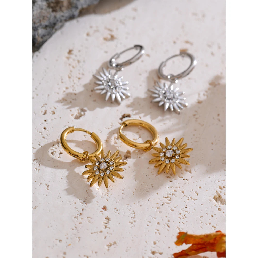 Brinco de Argola Sol com Zircônia