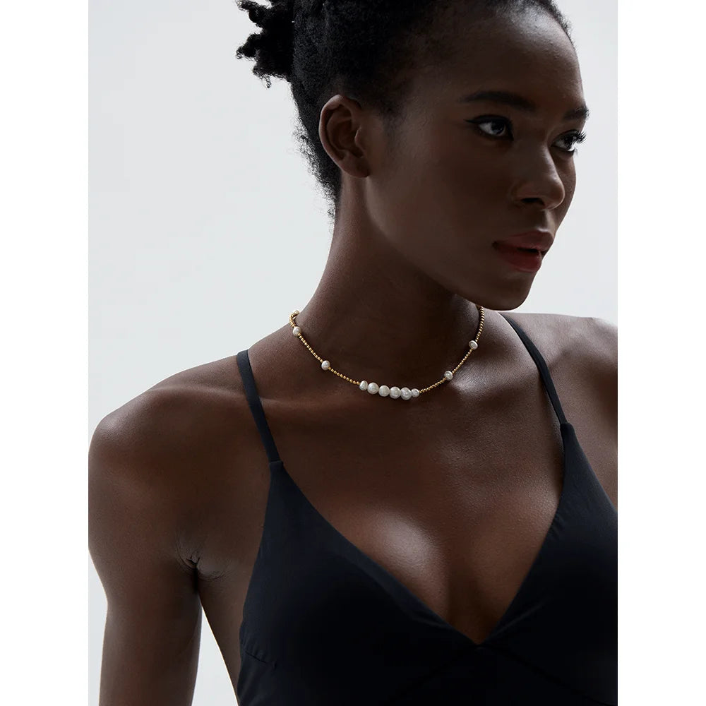 Colar Feminino Gota com Pérola em Aço Inoxidável 6