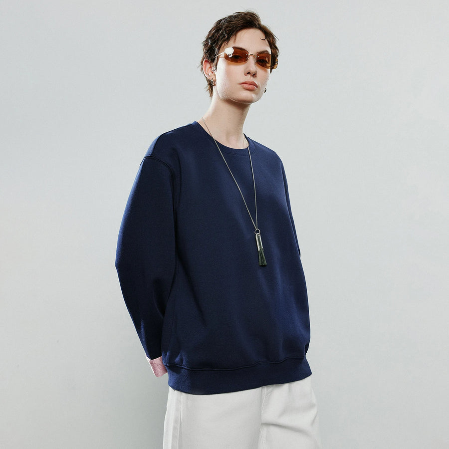 TOYOUTH Women Hoodies 2025 Winter NewAsymmetric Loose Crew Neck Cuff Contrast Color Spliced Top