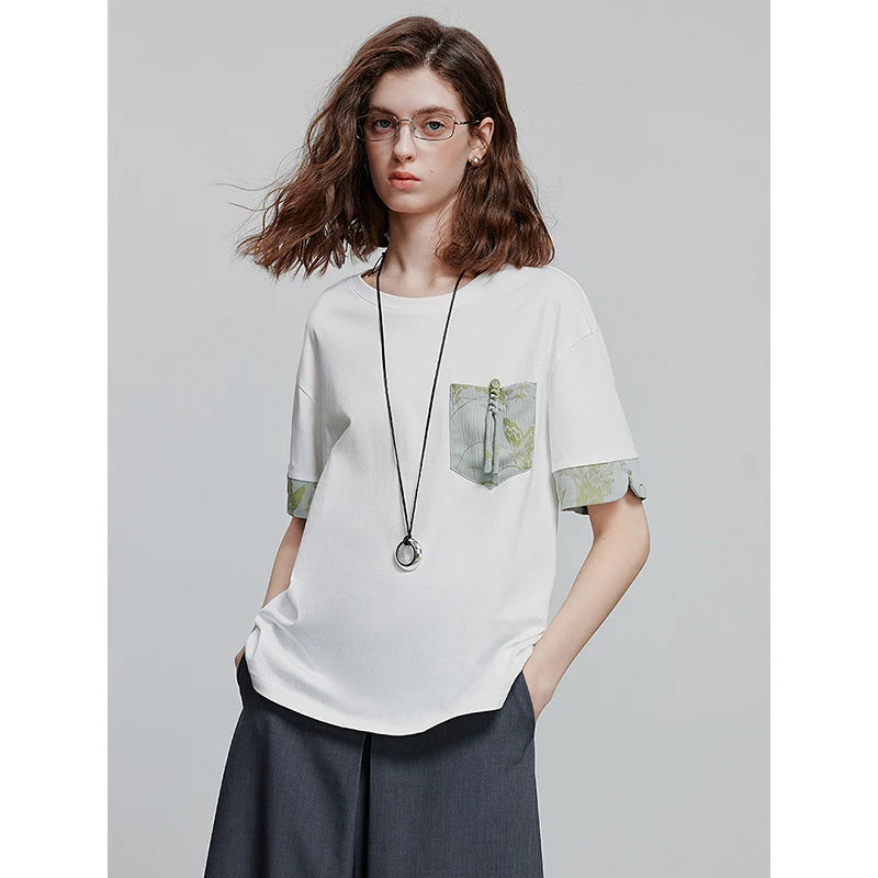 Camiseta Feminina de Algodão Oversized Manga Curta Lisa