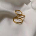 Anel Empilhável Martelado com Banho Ouro 18K