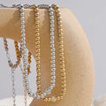 Yhpup High Quality 18K PVD Plated Round Beads Chain Handmade Necklace Water Resistant Stainless Steel Statement Jewelry