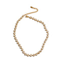 Yhpup Popular Shiny Cubic Zirconia Chain Luxury Necklace Bracelet Bangle Gold Color Platinum Plated Temperament Jewelry New G-White Necklace
