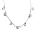 Colar Feminino Coração com Zircônia em Aço Inoxidável Prata
