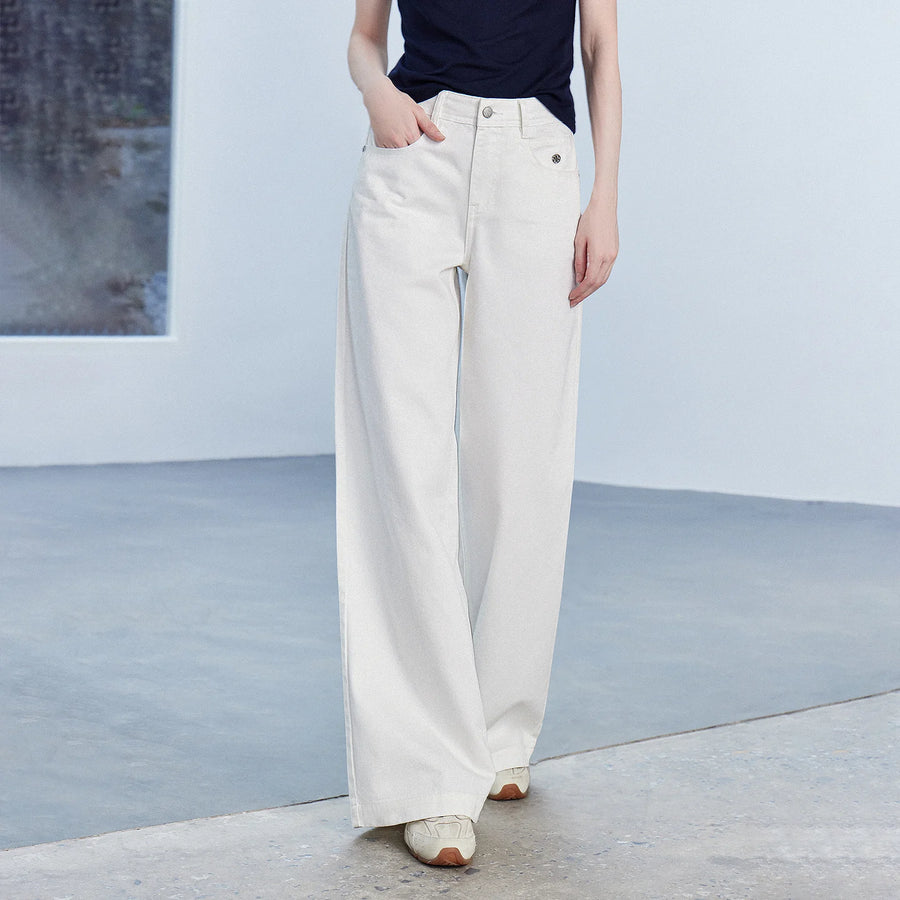 Calça Jeans Feminina Wide Leg Leve com Liocel e Acetato