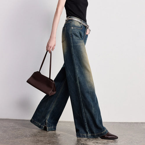 Calça Jeans Feminina Wide Leg com Acetato