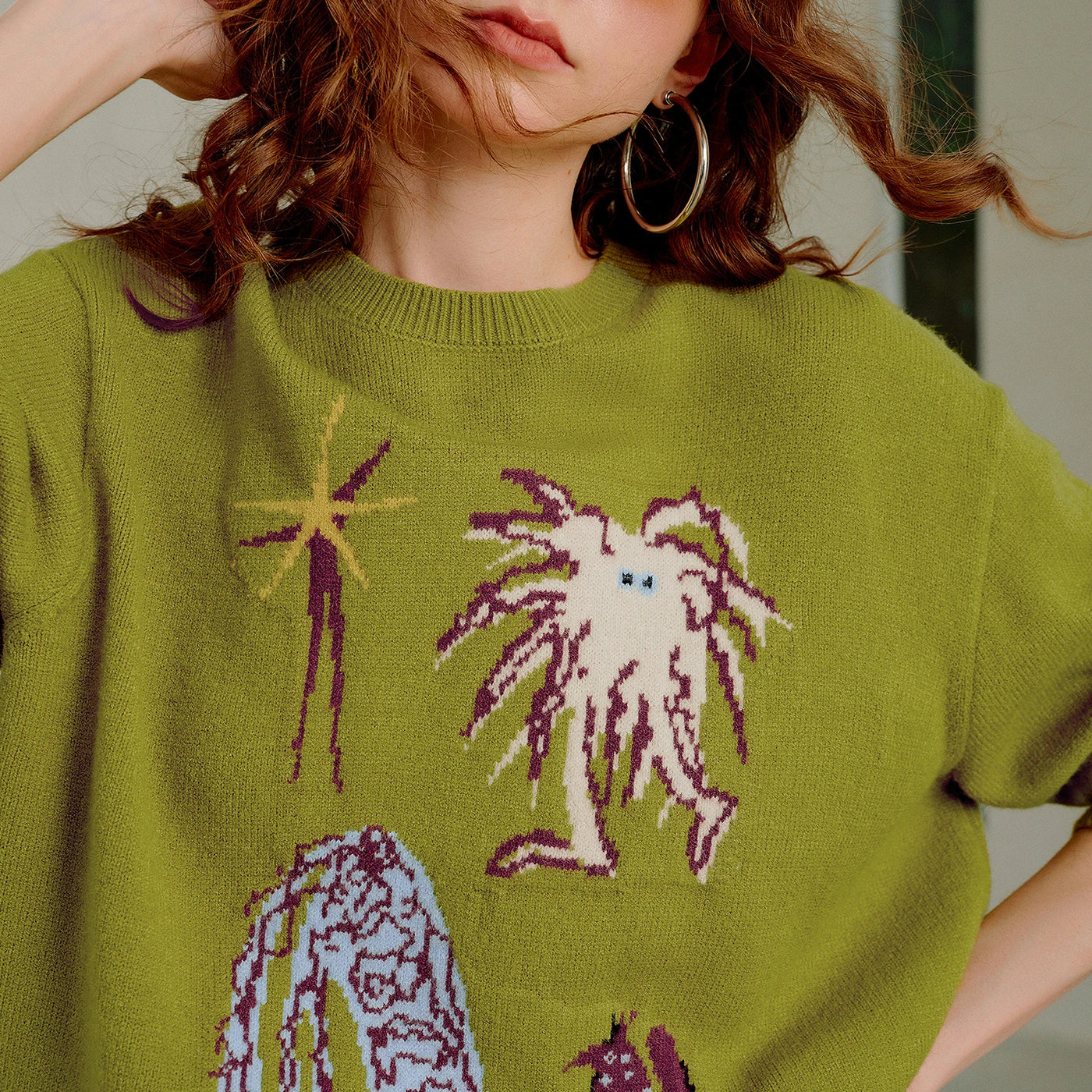 Suéter Feminino Animal Jacquard com Caimento Solto