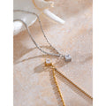 Colar Feminino Quadrado com Zircônia em Aço 316L