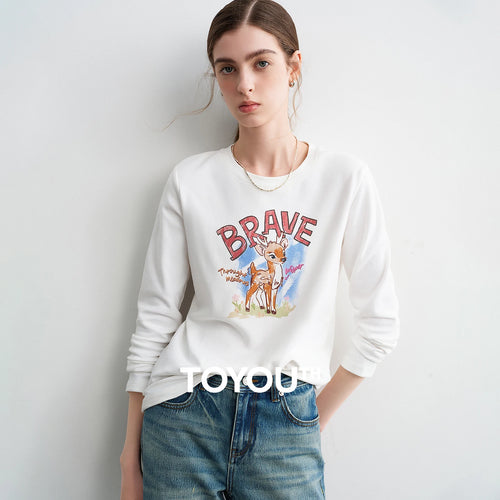 Blusa Feminina Manga Longa com Estampa Cervo