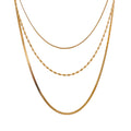 Colar Feminino de Camadas Gota em Aço Inoxidável 8 YH4709A Gold