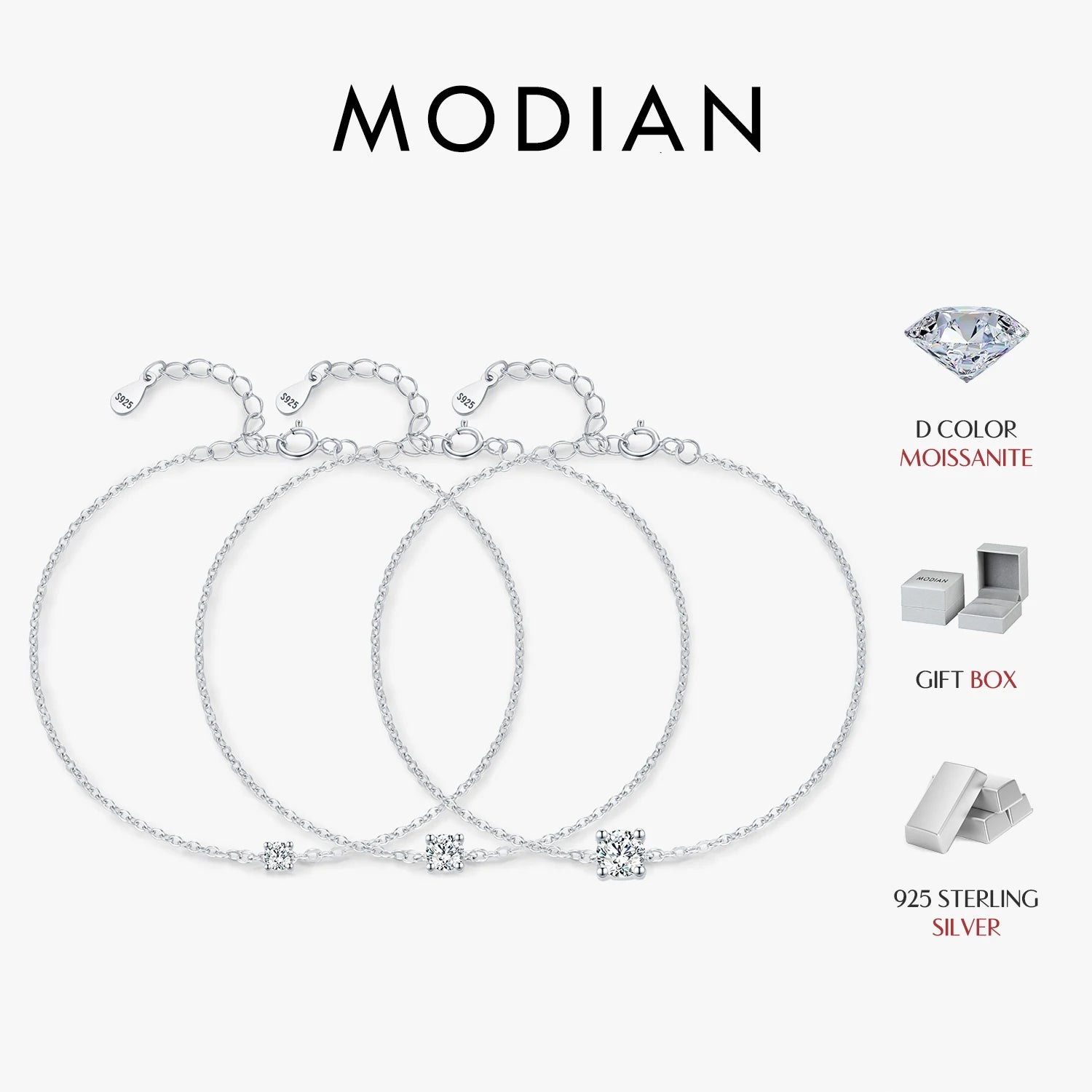 Pulseira de Moissanita Premium em Prata 925