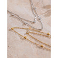 Colar Feminino de Camadas Coração com Zircônia em Aço Inoxidável