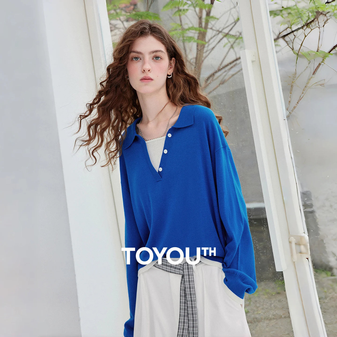 Blusa Feminina de Tricô com Lã Color Block Efeito Duas Peças
