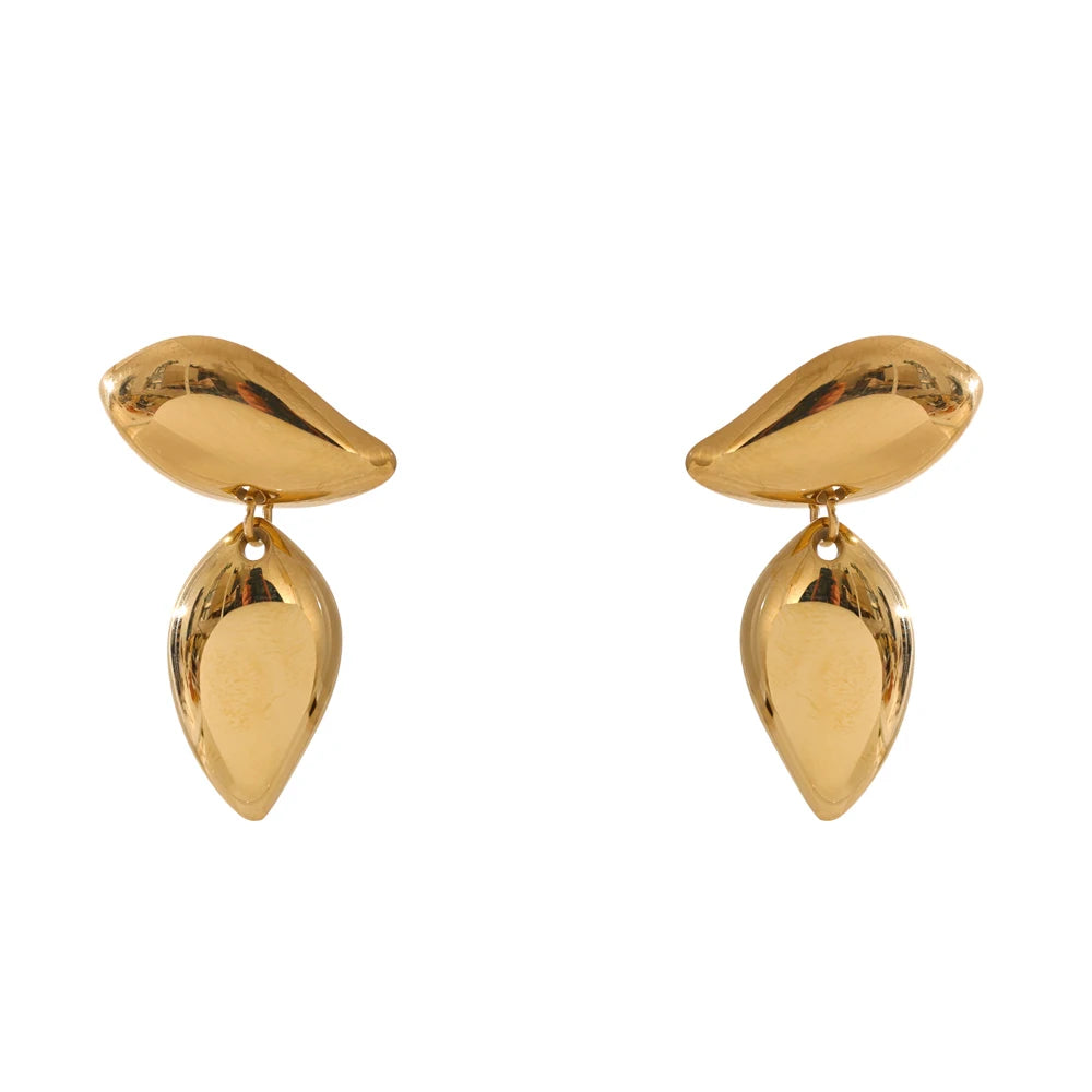 Yhpup Stainless Steel Fashion Daily Unique High Quality Small Drop Dangle Earrings Golden Jewelry 2025 for Women Waterproof