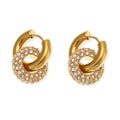 Argola Círculos Duplos com Zircônia em Aço Inoxidável