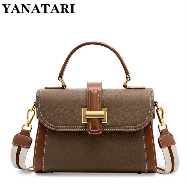 Bolsa feminina pequena de couro legítimo transversal vintage 2025