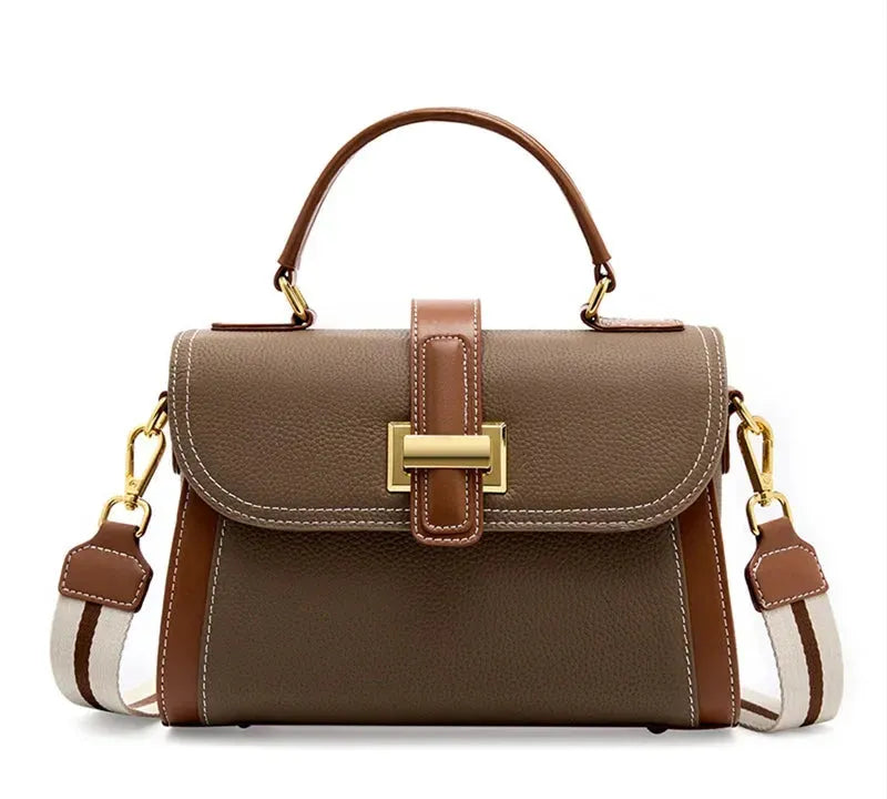 Bolsa feminina pequena de couro legítimo transversal vintage 2025