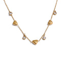 Colar Feminino Coração com Zircônia em Aço Inoxidável Ouro