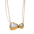 Yhpup Chic Stainless Steel Natural Shell Heart Pendant Necklace for Women Gold Color Romantic Charm Jewelry Bijoux Femme New YH731A