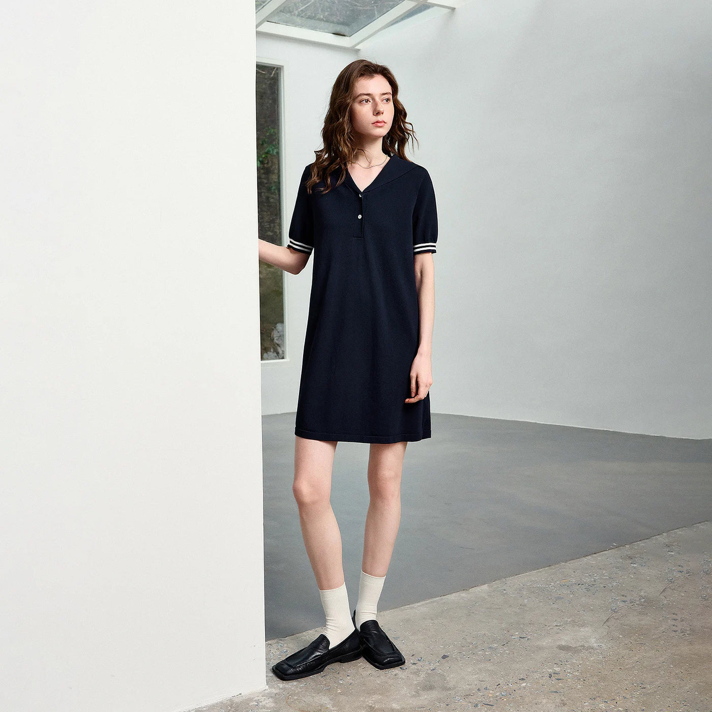 Vestido Marinheiro Curto em Malha