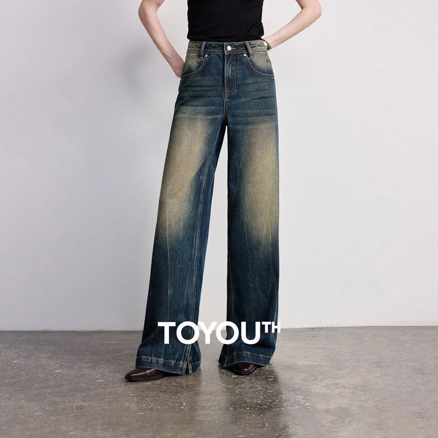 Calça Jeans Feminina Wide Leg com Acetato