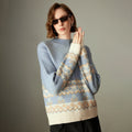 Suéter Grosso Fair Isle Azul-Claro