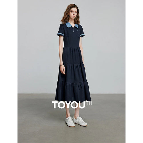 Vestido Chemise Midi com Bordado de Letras
