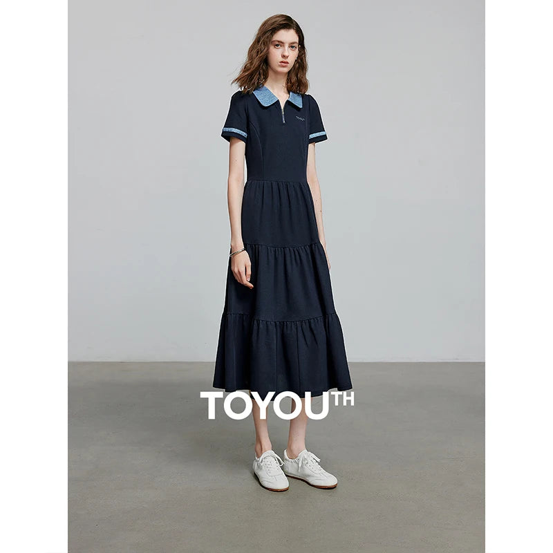 Vestido Chemise Midi com Bordado de Letras