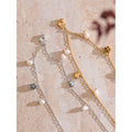 Yhpup Hot Style Natural Pearl Heart Cherry Drop Necklace High Quality Stainless Steel Exquisite Fashion Jewelry for Women