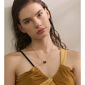 Yhpup Natural Tiger Stone Oval Pendant Necklace ( chain crossing pendant ) Stainless Steel Collar Jewelry Waterproof Wholesale