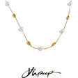 Colar Feminino com Pingente Gota e Pérola