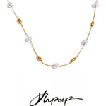 Colar Feminino com Pingente Gota e Pérola