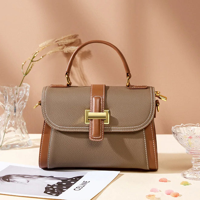 Bolsa feminina pequena de couro legítimo transversal vintage 2025