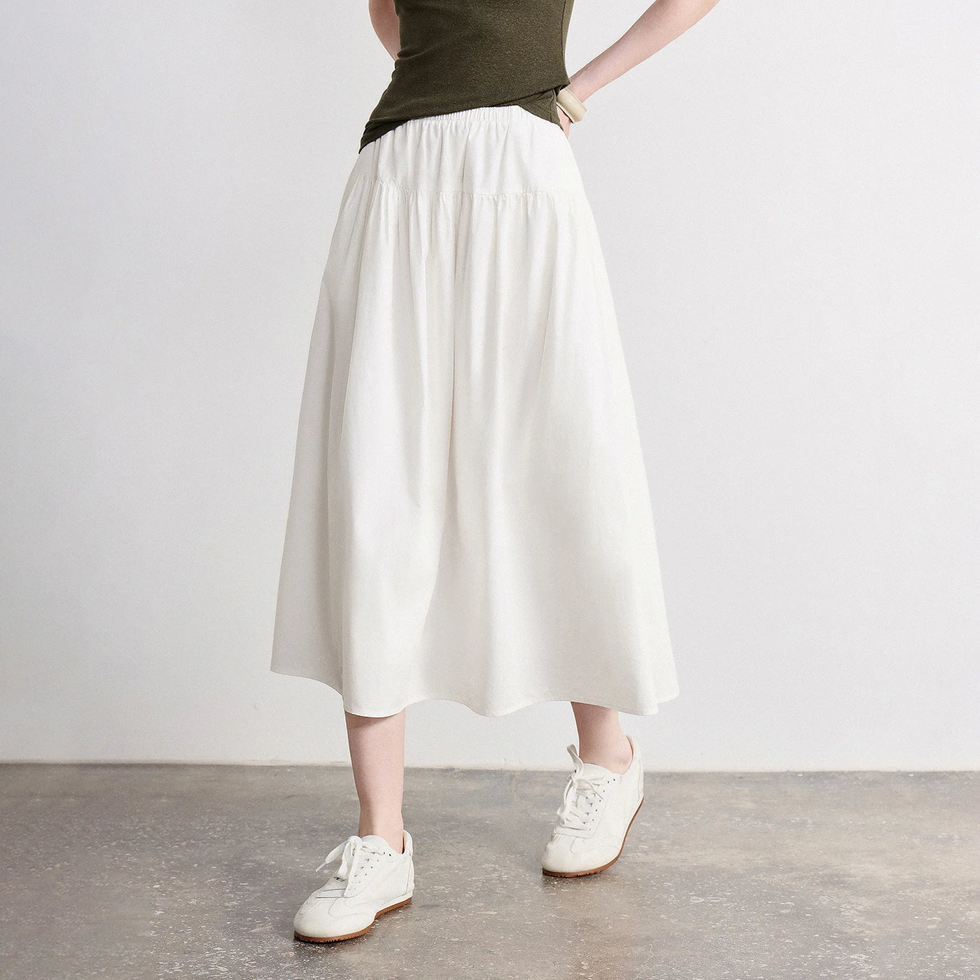 Saia Midi Feminina Patchwork Rodada