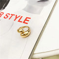 Anel Dome Largo Escultural com Banho Ouro 18K