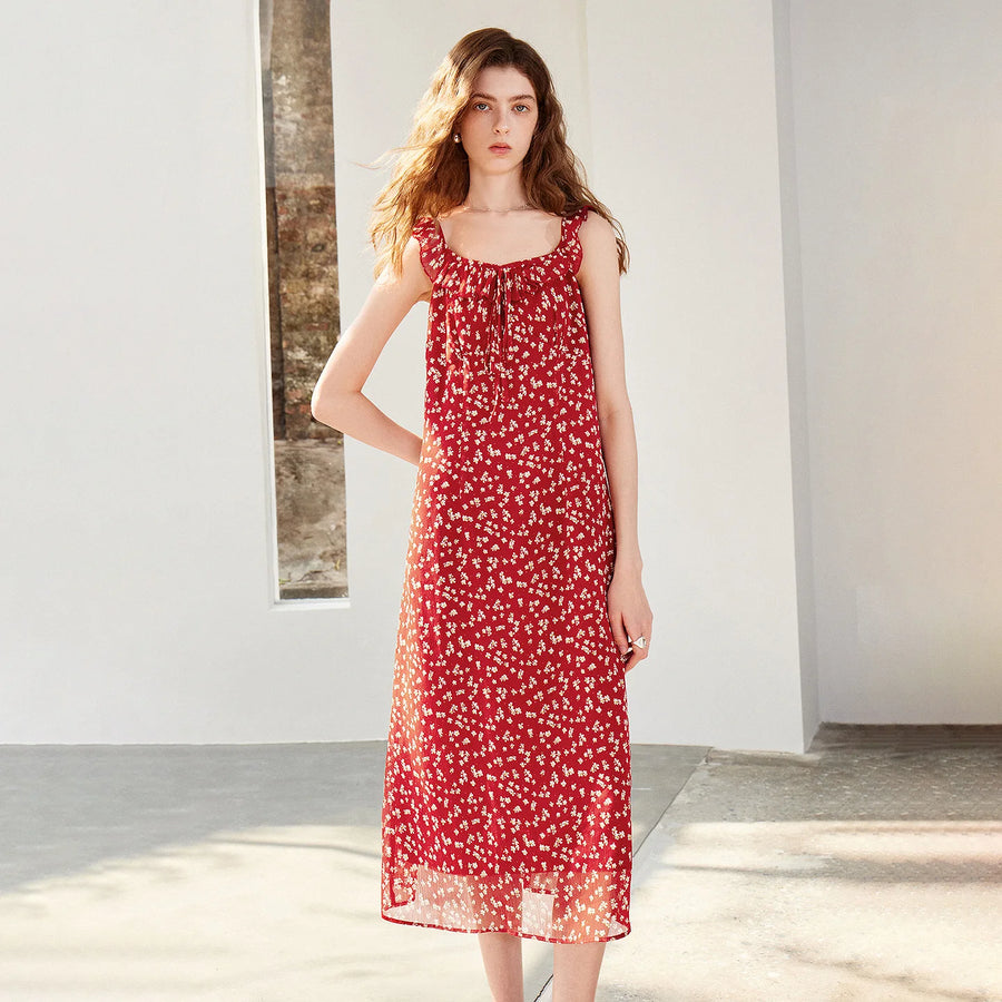 Vestido Slip Dress Midi Floral