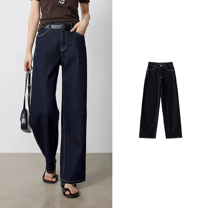 Calça Jeans Feminina Reta de Liocel Cintura Baixa