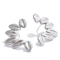 Yhpup 316L Stainless Steel Metal Leaf Stud Earrings Tarnish Resistant PVD Plated Fashion Jewelry for Women Accessories