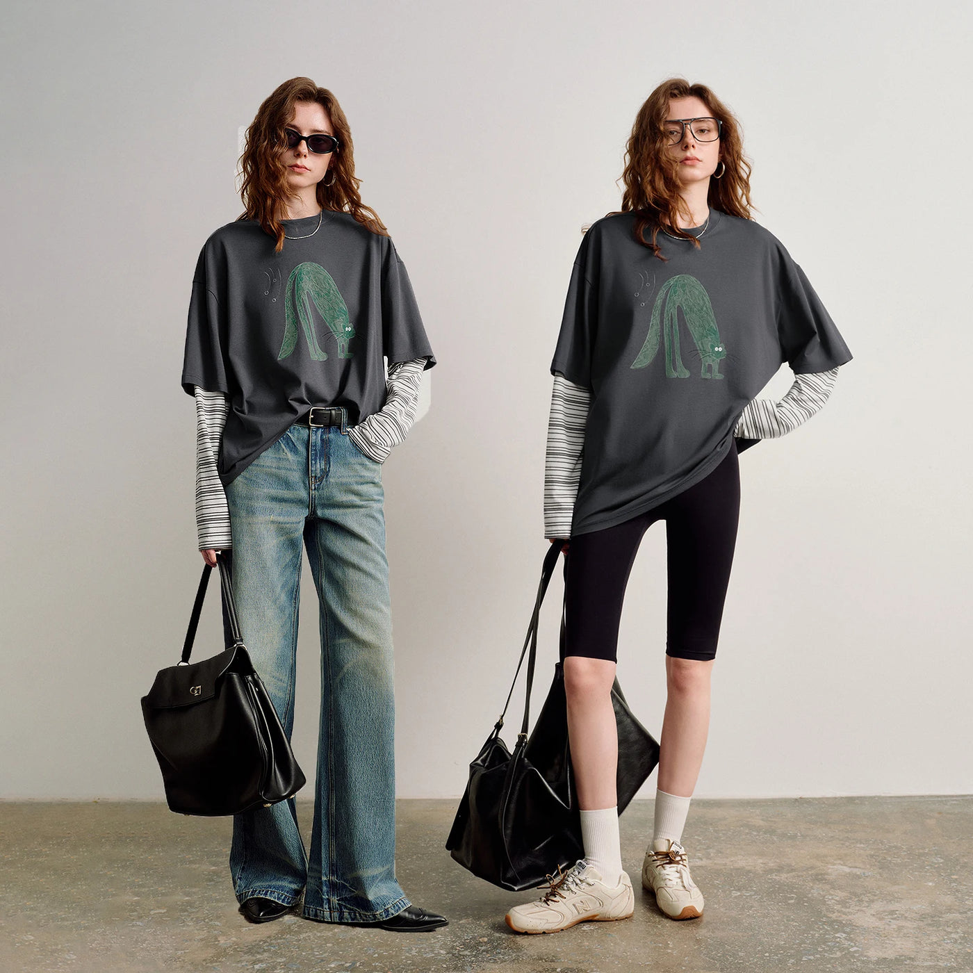 Blusa Feminina Listrada de Liocel com Efeito Sobreposição