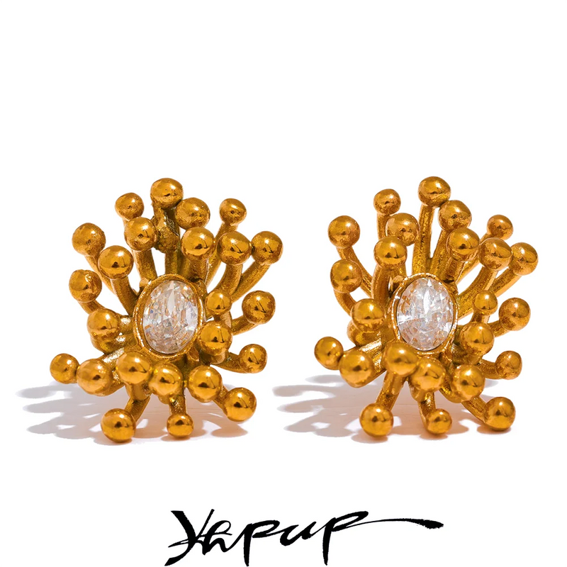 Brinco Flor Botânica com Zircônia