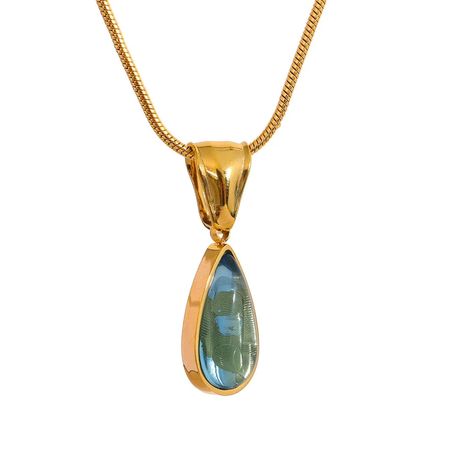 Colar Feminino Gota com Cristal em Aço 316L Único