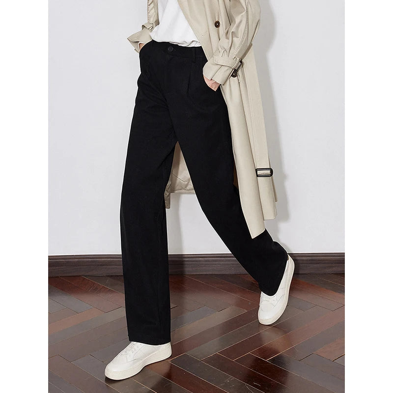 Calça Alfaiataria Feminina Reta Estilo Utilitário
