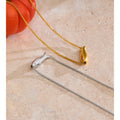 Yhpup Chic Stainless Steel Zircon Fish Pendant Necklace Gold & Platinum PVD Plated Waterproof Exquisite Jewelry Gift for Women