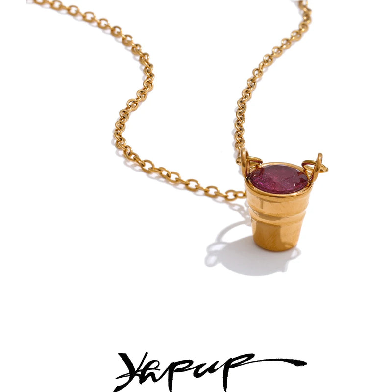 Colar Feminino Gota com Zircônia | Aço Inoxidável