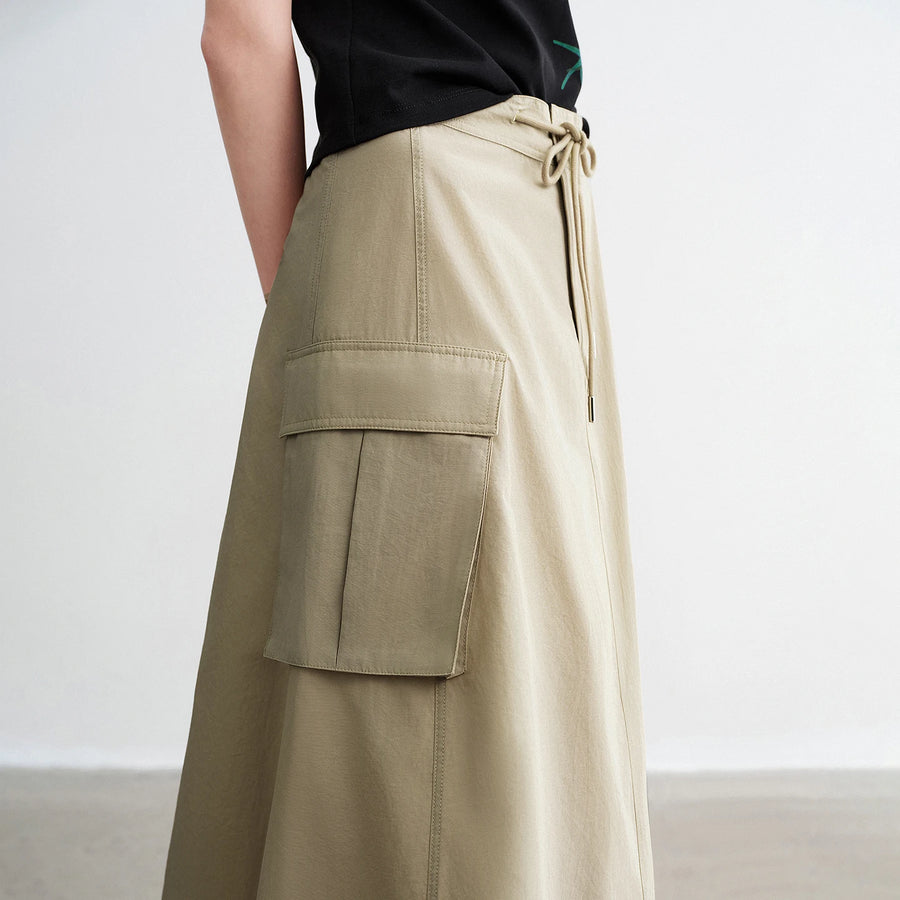Saia Midi Feminina Cargo Evasê