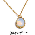 Colar Feminino Gota com Opala em Aço Inoxidável