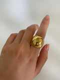Anel Dome Largo Empilhável com Banho Ouro 18K